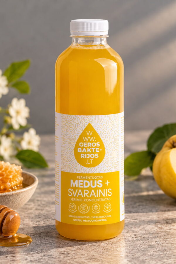 Fermentuotas medaus ir svarainių gėrimo koncentratas 0,75L (vaikams)