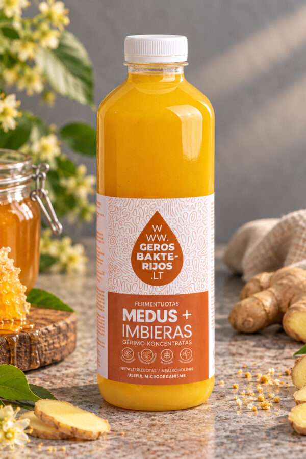 Fermentuotas medaus ir imbiero gėrimo koncentratas 0,75L