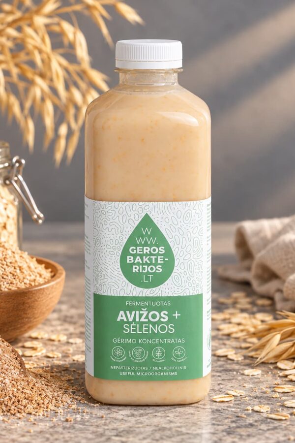 Fermentuotas Avižų su sėlenomis gėrimo koncentratas 1L