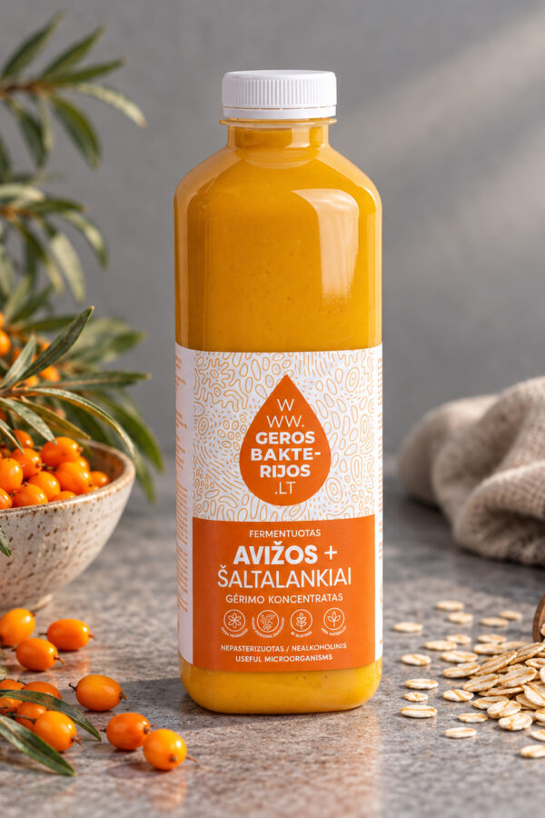 Fermentuotas avižų ir šaltalankių gėrimo koncentratas 1L