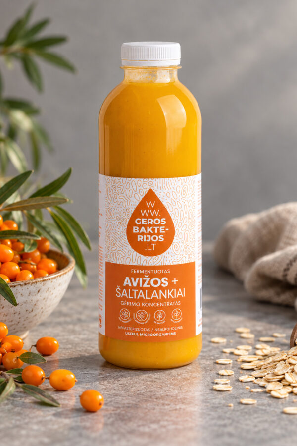 Fermentuotas avižų ir šaltalankių gėrimo koncentratas 0,75L